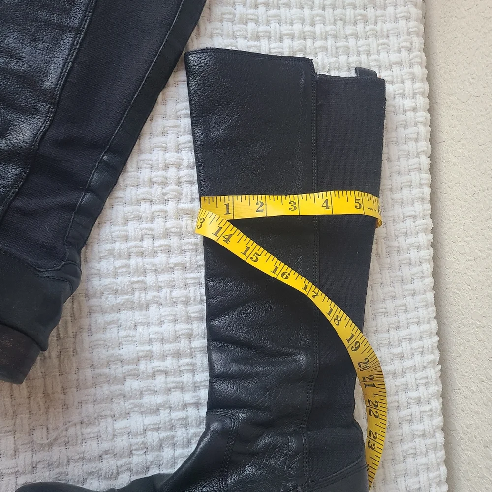 FRYE Black Leather Knee-High Boots Women's Size 6.5